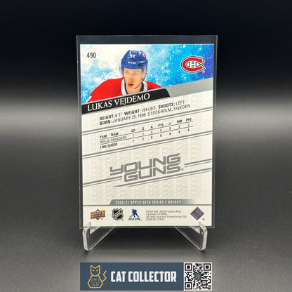 2020-21 UD Series 2 LUKAS VEJDEMO #490 Young guns RC - Montreal Canadiens