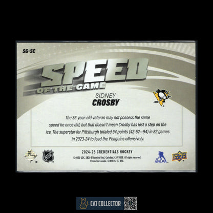 2024-25 UD Credentials SIDNEY CROSBY #SG-SC Speed of the Game