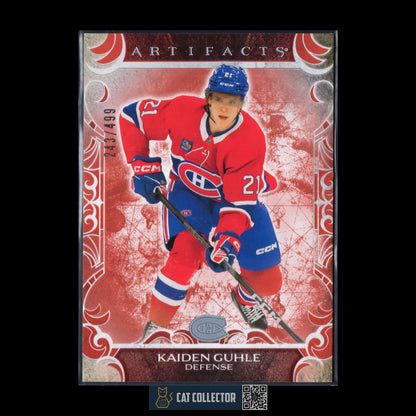 2024-25 UD Artifacts KAIDEN GUHLE #75 Ruby 243/499 - Montreal Canadiens