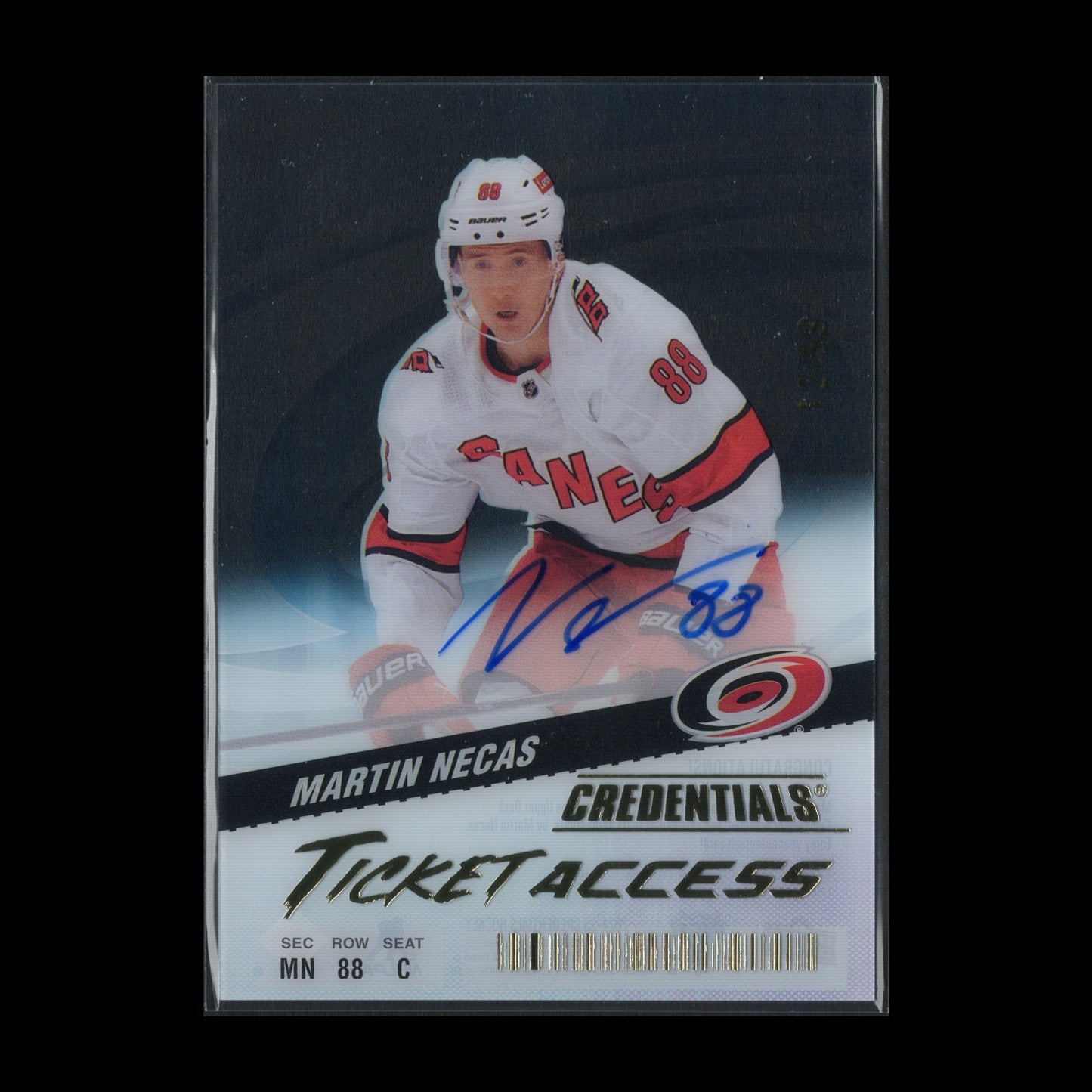 2024-25 UD Credentials MARTIN NECAS #TA-MN Ticket Access Autograph /99