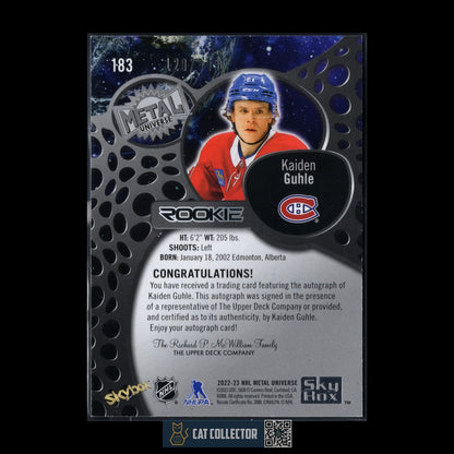 2022-23 SkyBox Metal Universe KAIDEN GUHLE #183 Rookie RC /349 Auto