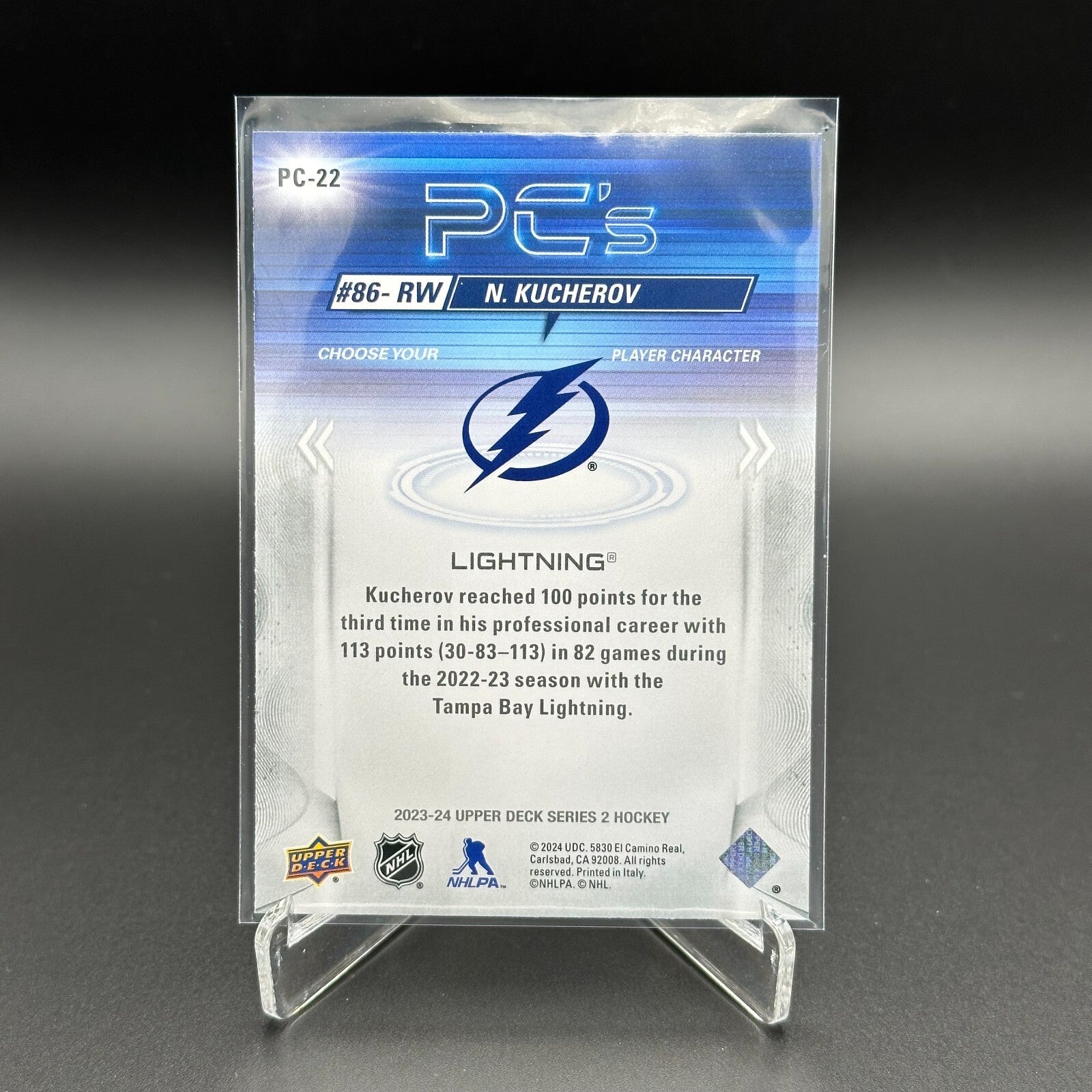 2023-24 UD Series 2 NIKITA KUCHEROV #PC-22 PC's - Tampa Bay Lightning