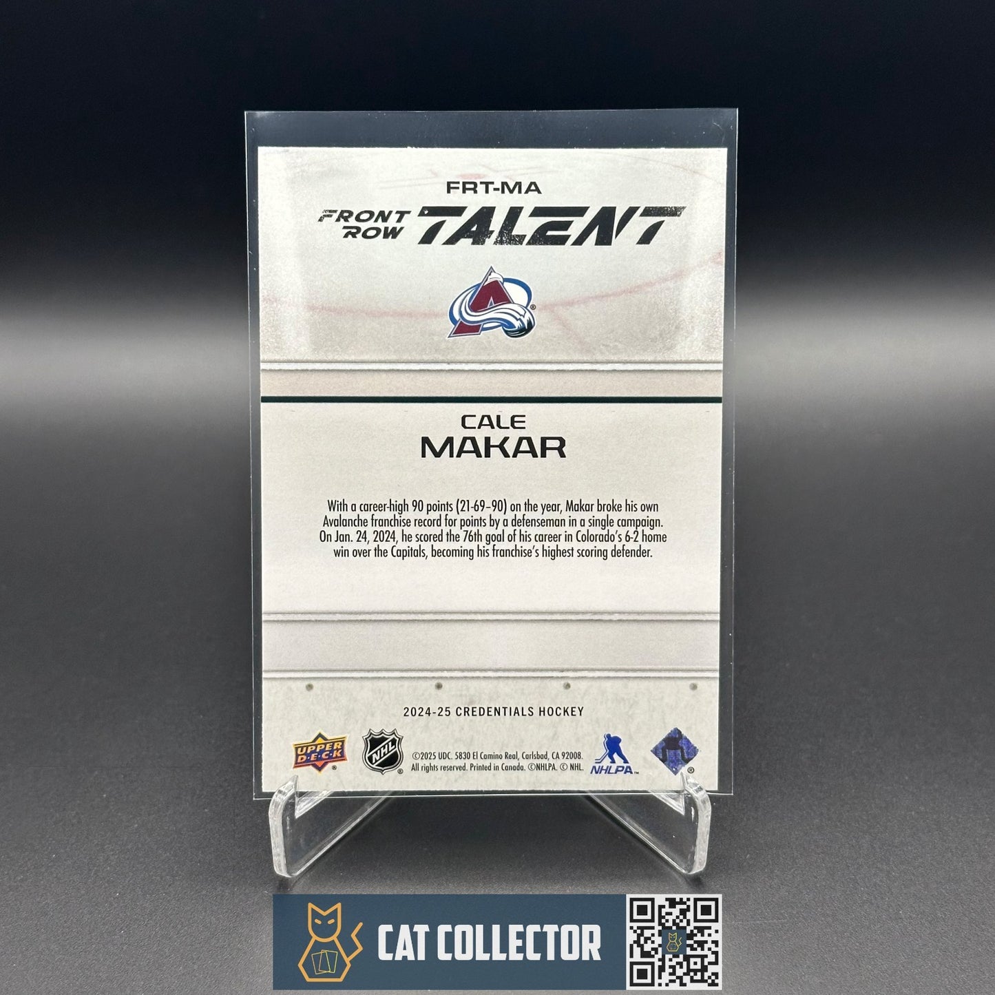 2024-25 UD Credentials CALE MAKAR #FRT-MA Front Row Talent