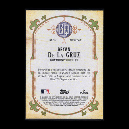 2022 Topps Gypsy Queen BRYAN DE LA CRUZ #35 Rookie RC - Miami Marlins