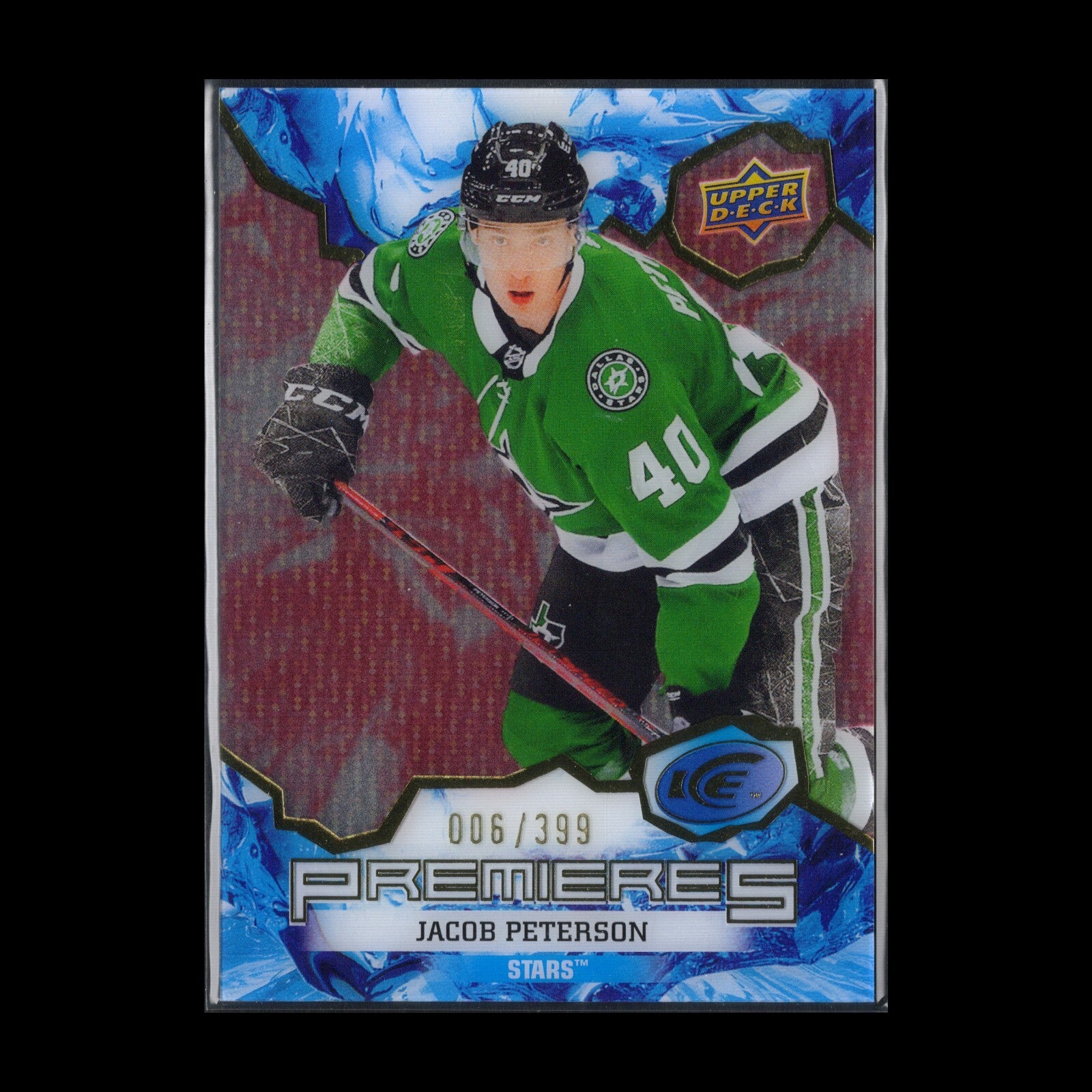 2021-22 UD Ice JACOB PETERSON #204 Ice Premieres Red Rookie RC /399