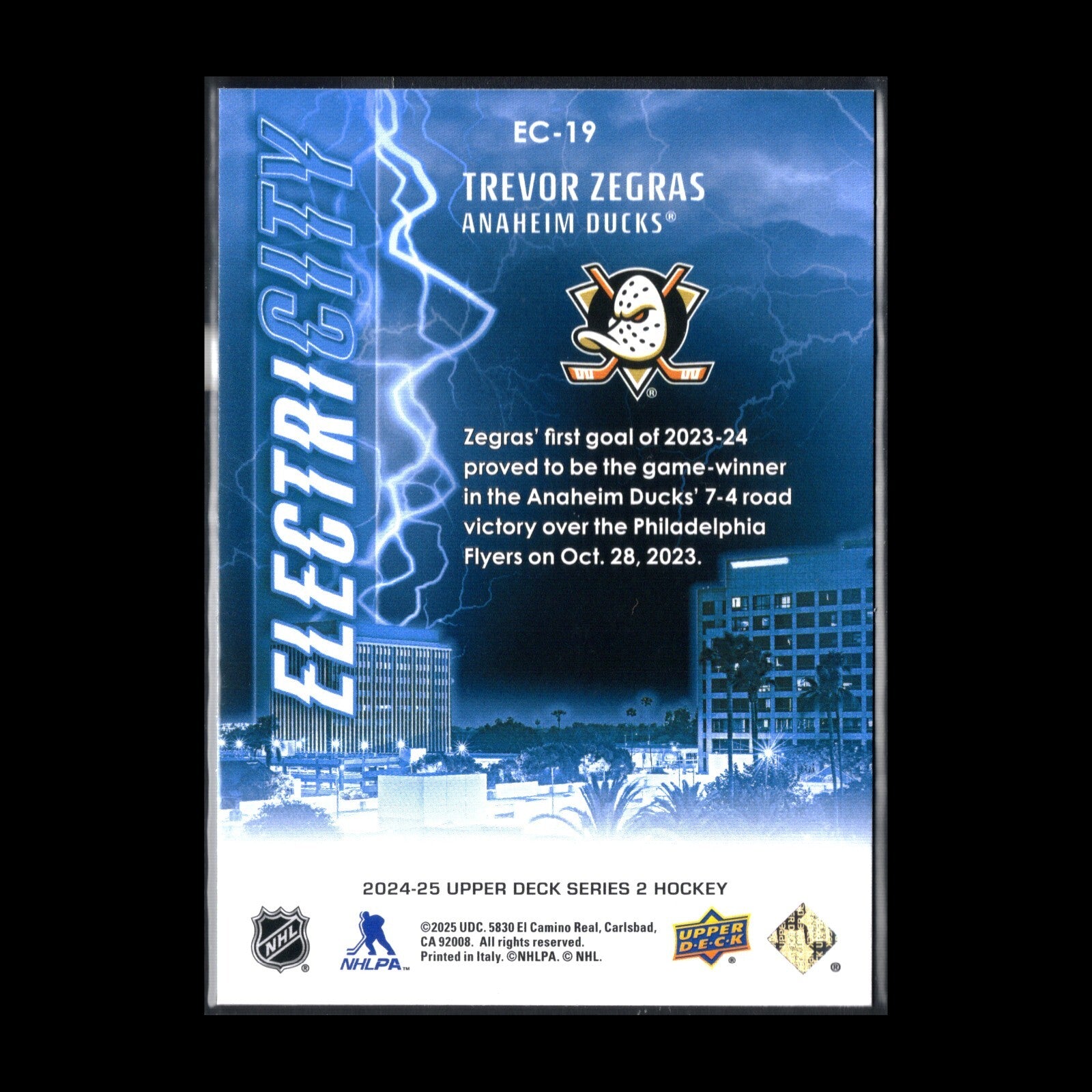 2024-25 UD Series 2 TREVOR ZEGRAS #EC-19 ElectriCITY
