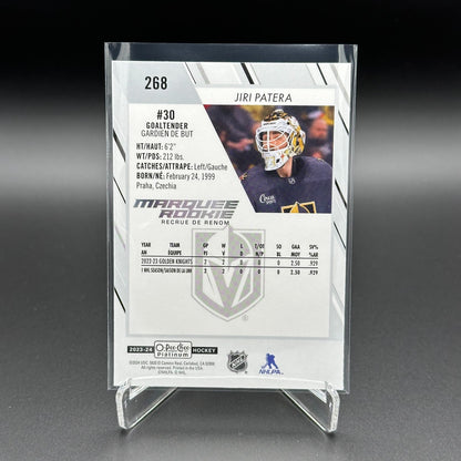 2023-24 OPC Platinum JIRI PATERA #268 Marquee rookie RC - Vegas Golden Knights