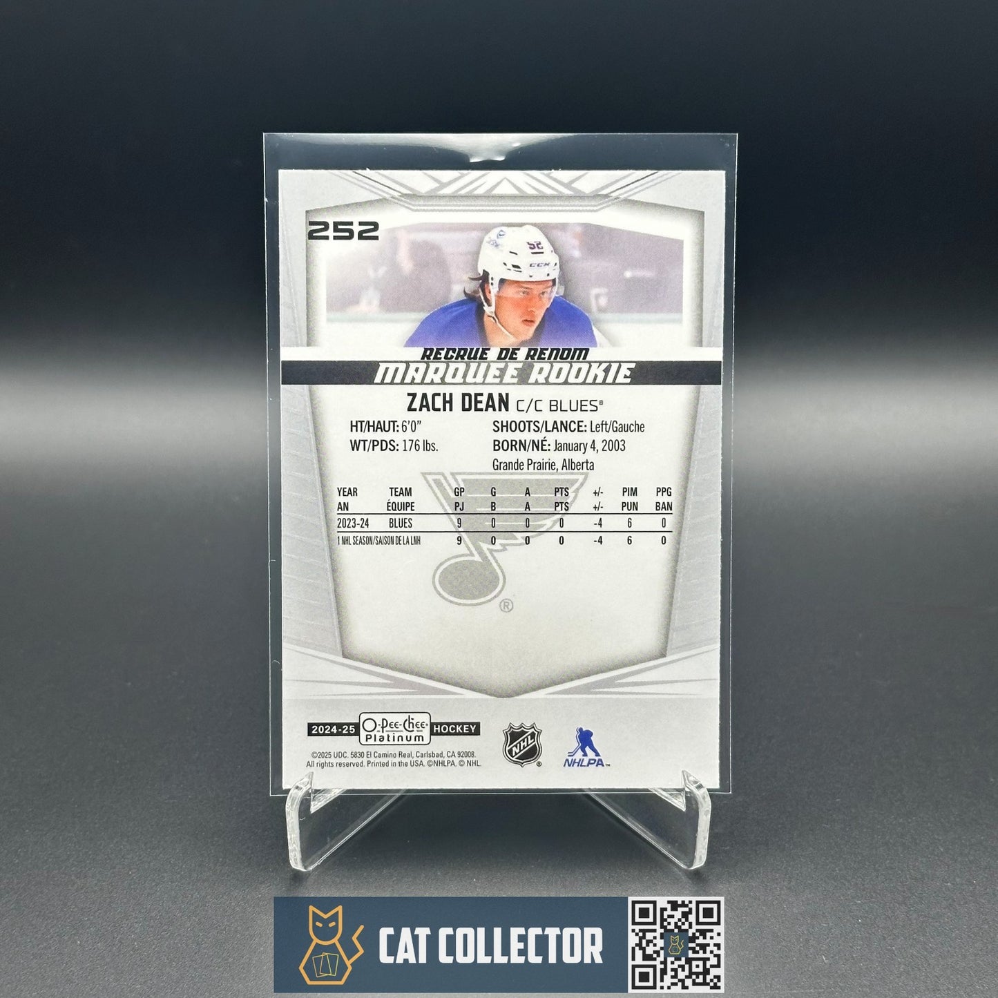 2024-25 O-Pee-Chee Platinum ZACH DEAN #252 Marquee Rookie RC