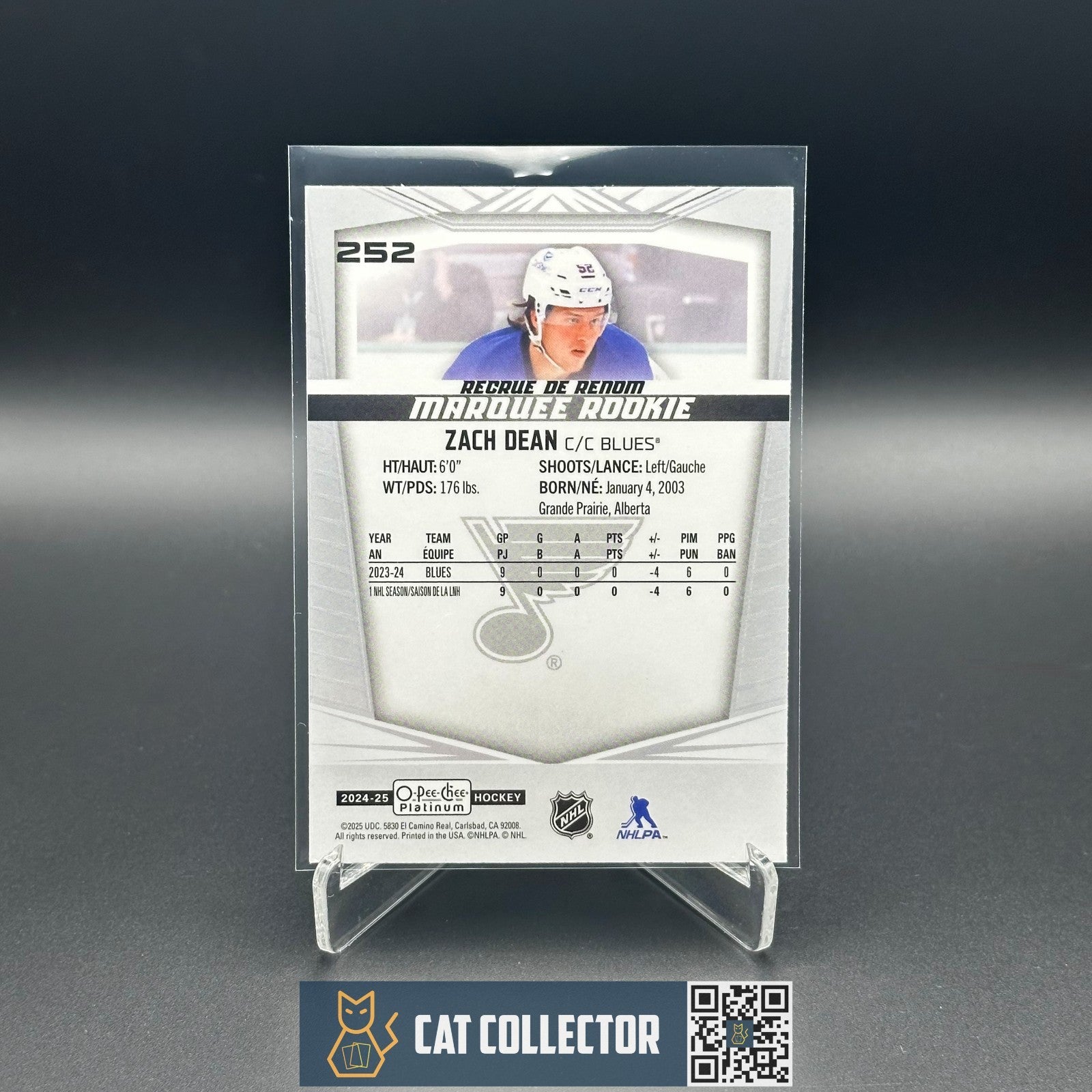 2024-25 O-Pee-Chee Platinum ZACH DEAN #252 Marquee Rookie RC
