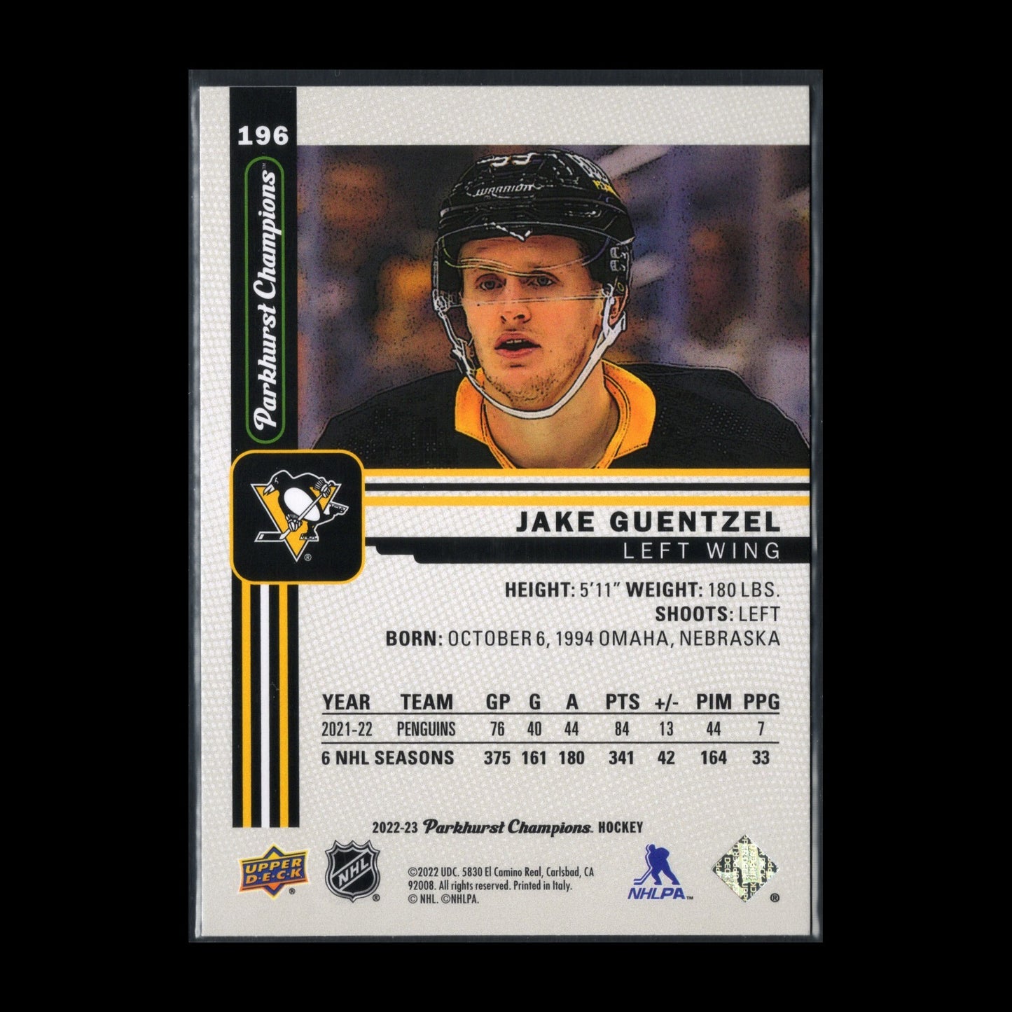 2022-23 UD Parkhurst Champions JAKE GUENTZEL #196 Rainbow - Pittsburgh Penguins