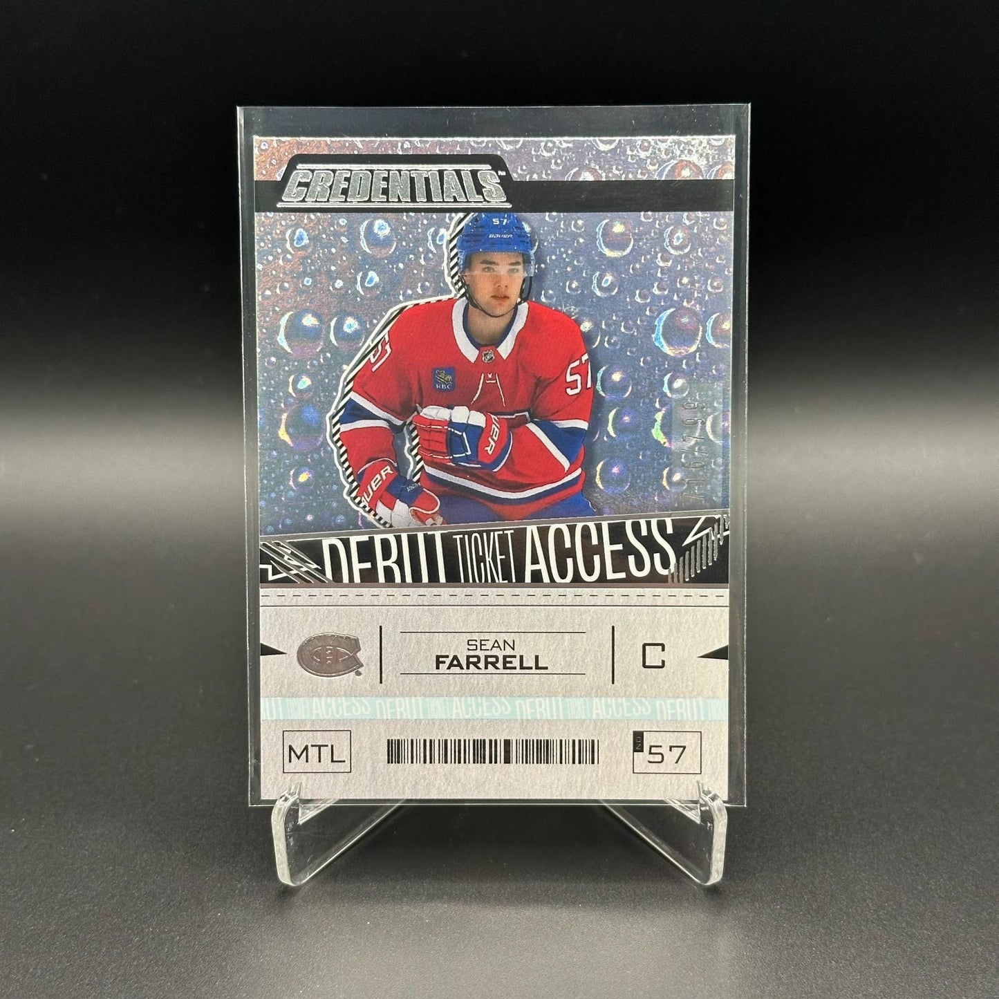 2023-24 UD Credentials SEAN FARRELL #170 Debut Ticket Access /799 RC