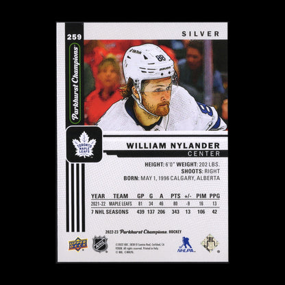 2022-23 UD Parkhurst Champions WILLIAM NYLANDER #259 Silver Toronto Maple Leafs