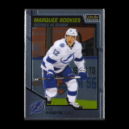 2020-21 O-Pee-Chee Platinum CAL FOOTE #191 Marquee rookie RC Tampa Bay Lightning