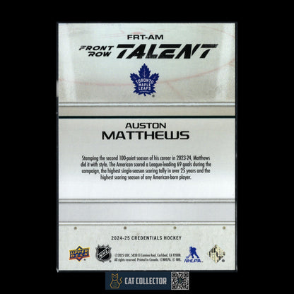 2024-25 UD Credentials AUSTON MATTHEWS #FRT-AM Front Row Talent
