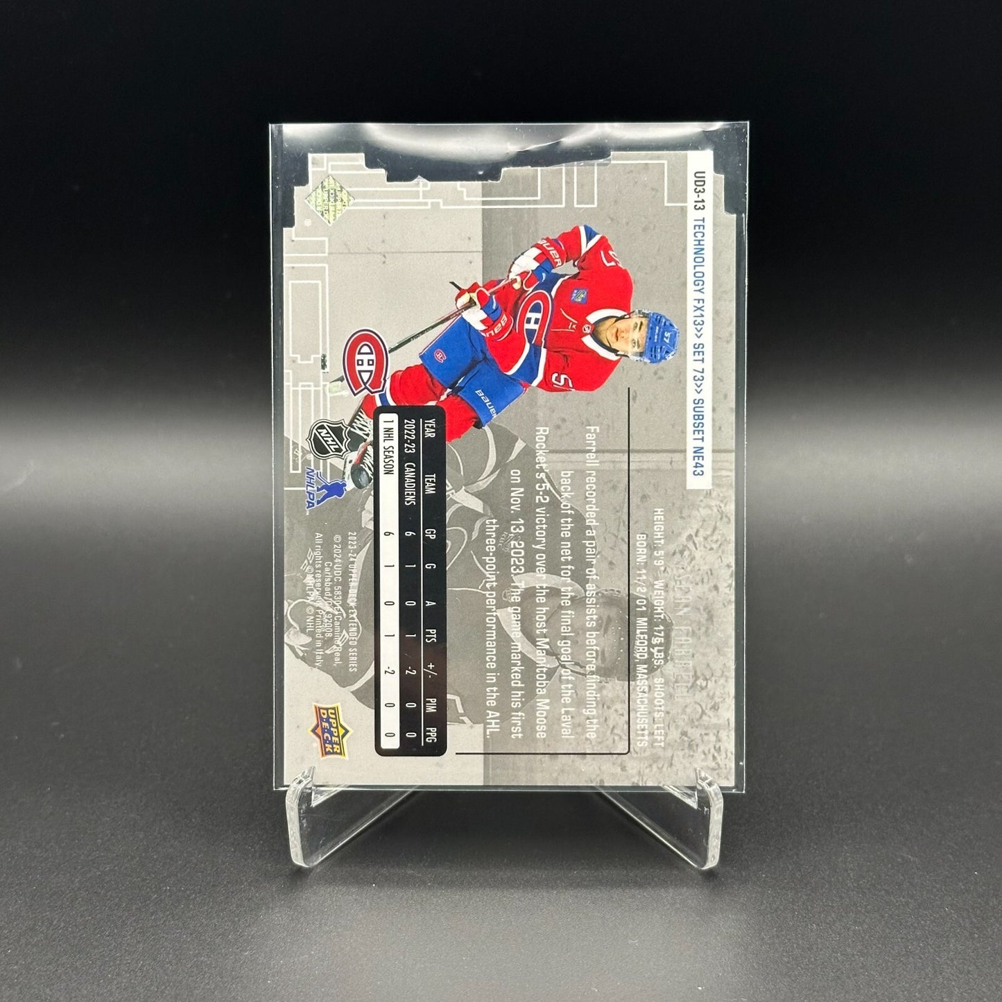 2024-25 UD Extended Series SEAN FARRELL #UD3-13 Die-cut 1998-99 UD3 Rookie RC