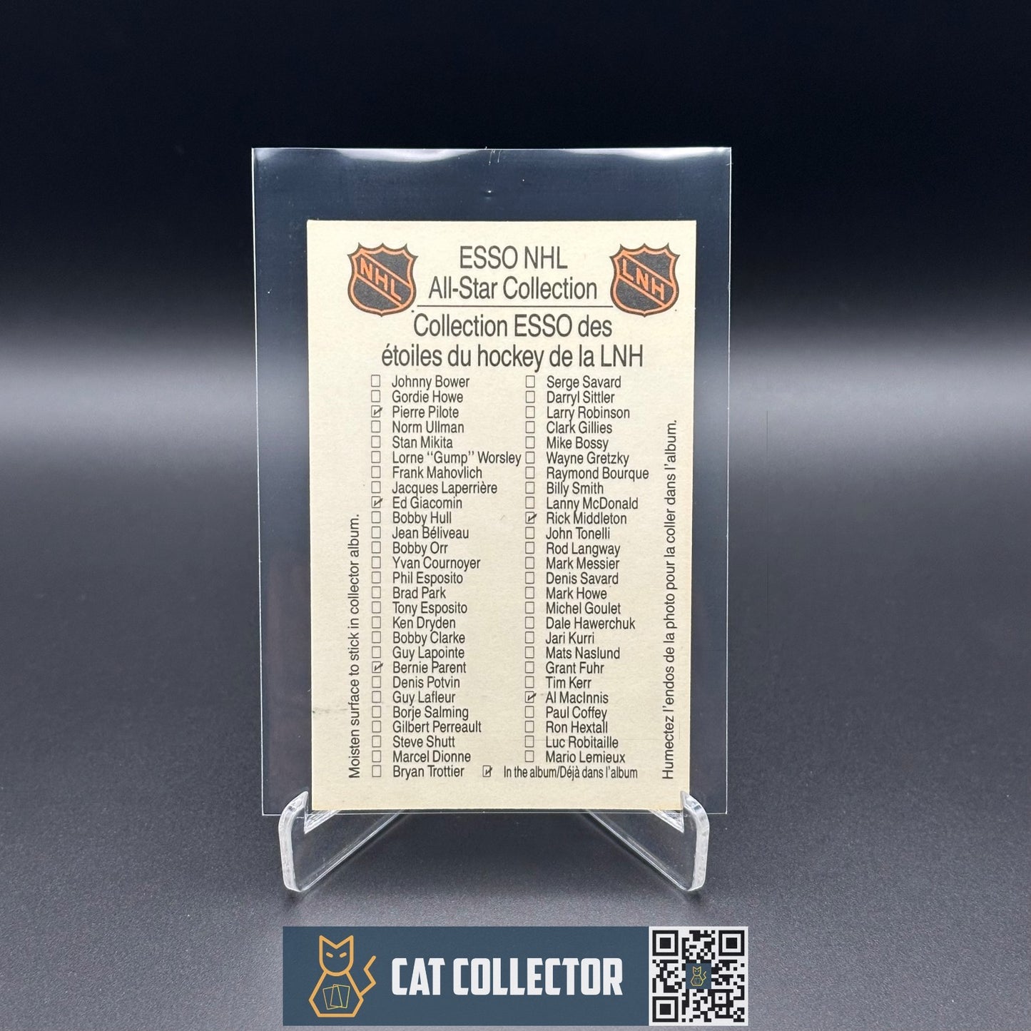 1988-89 LNH Esso All-Star Collection JEAN BELIVEAU Montreal Canadiens