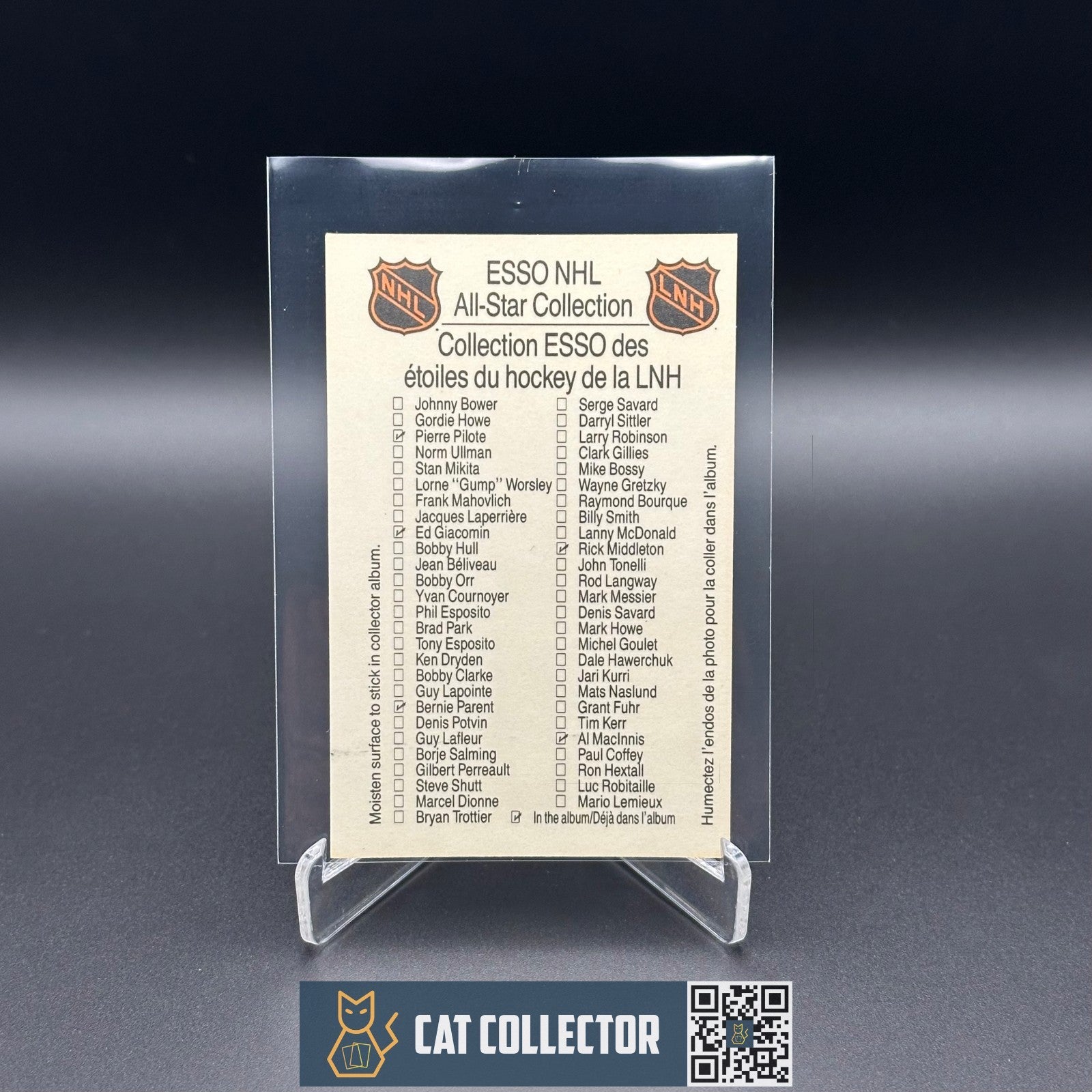 1988-89 LNH Esso All-Star Collection JEAN BELIVEAU Montreal Canadiens