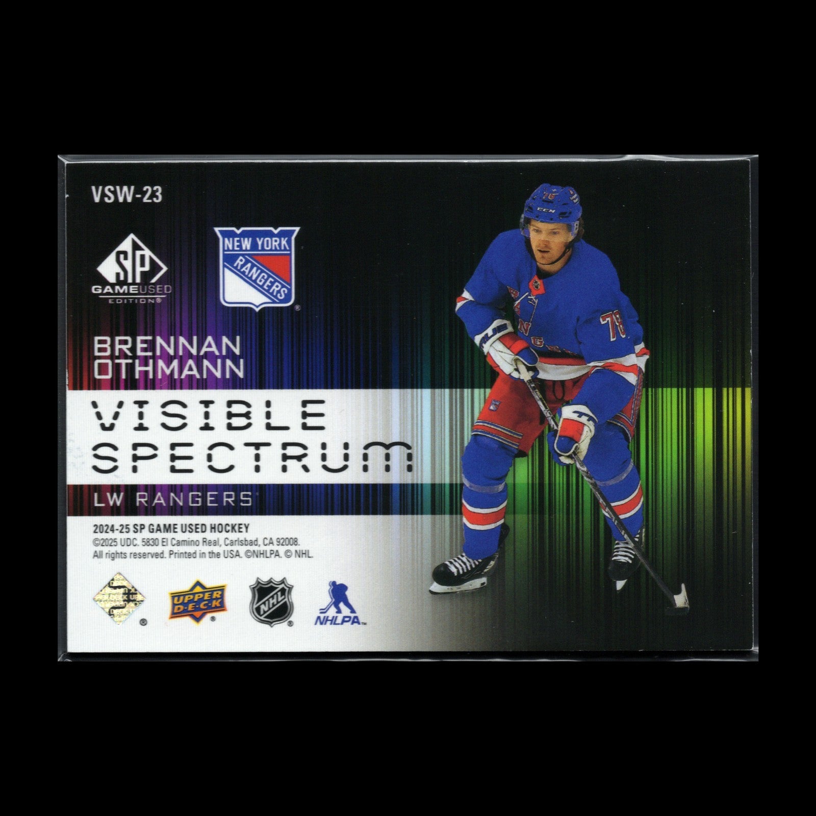 2024-25 SP Game Used BRENNAN OTHMANN #VSW-23 Visible Spectrum White RC 5/10