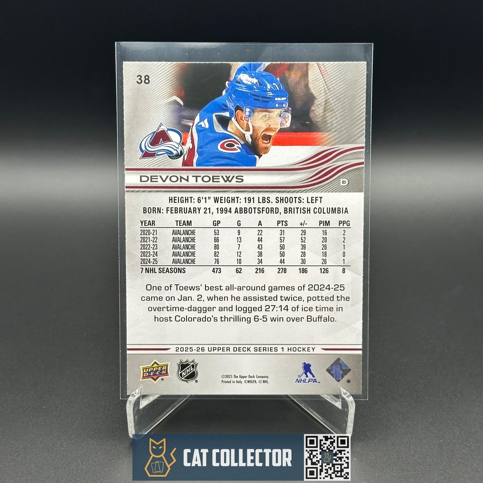 2025-26 UD Series 1 DEVON TOEWS #38 UD Exclusives /100