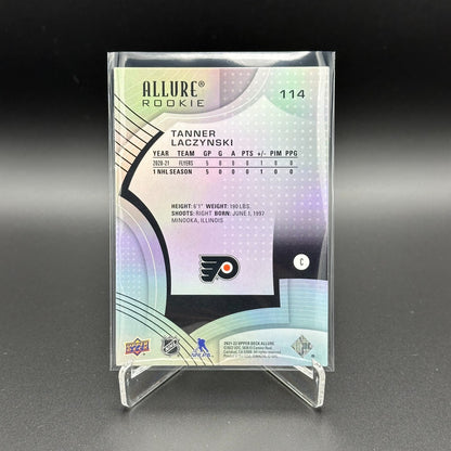 2021-22 UD Allure TANNER LACZYNSKI #114 Rookie RC - Philadelphia Flyers