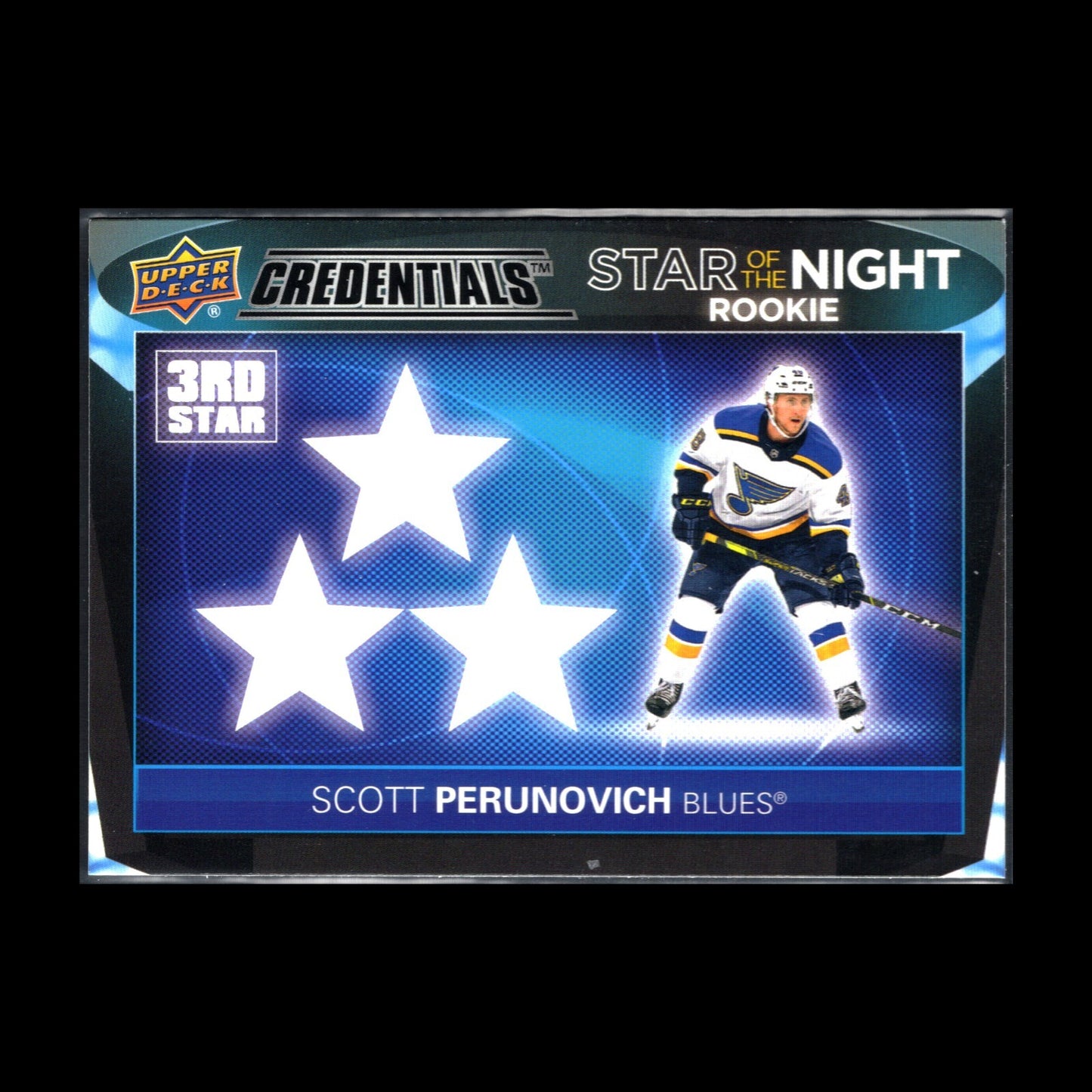 2021-22 UD Credentials SCOTT PERUNOVICH #3SR-3 Third Star of the Night RC