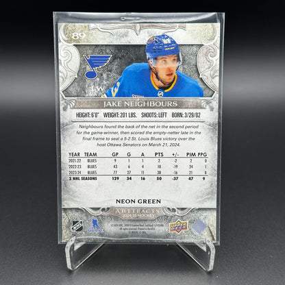 2024-25 UD Artifacts JAKE NEIGHBOURS #89 Neon Green - St. Louis Blues