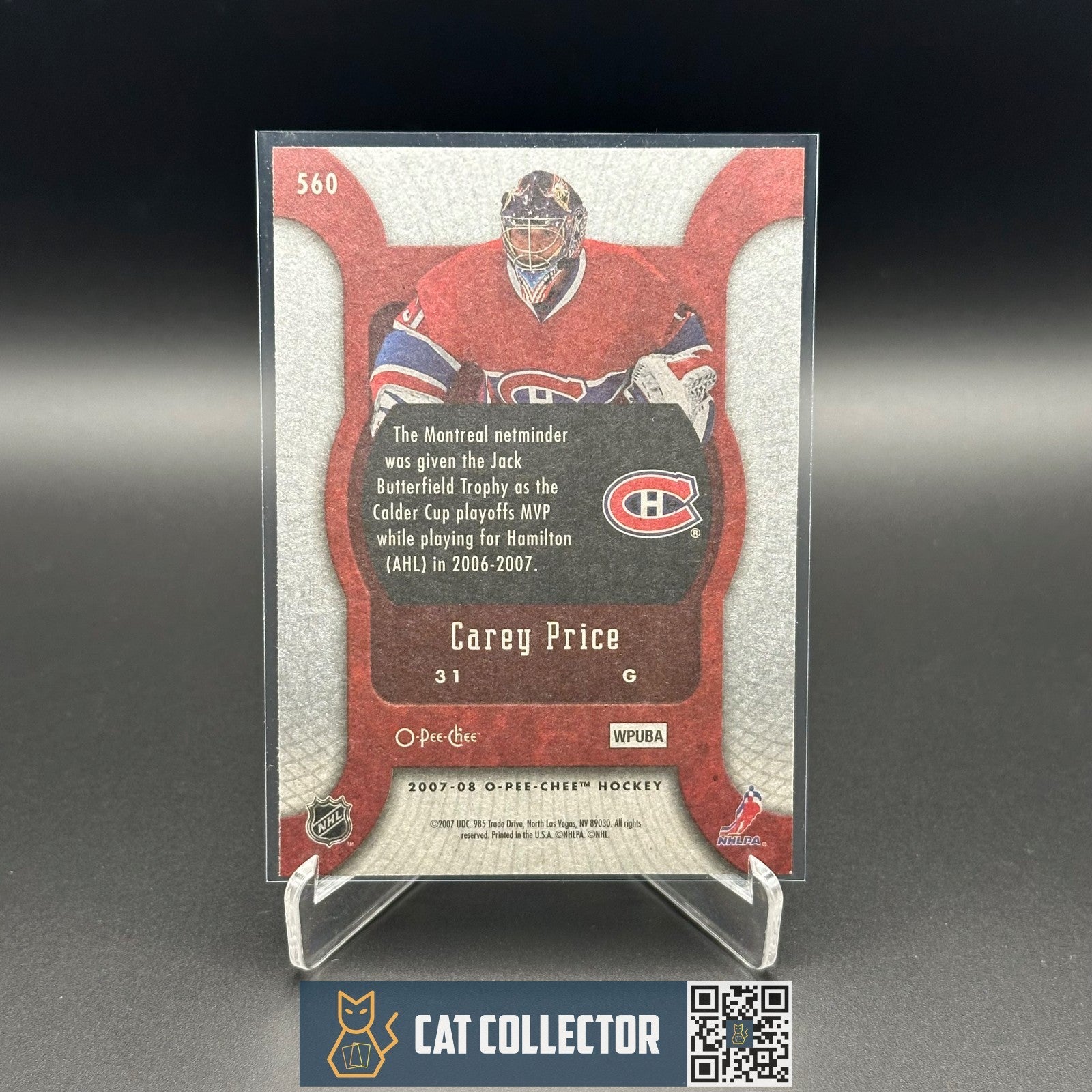 2007-08 O-Pee-Chee Hockey CAREY PRICE #560 Marquee Rookie RC Montreal Canadiens