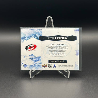 2024-25 UD Ice PYOTR KOCHETKOV #16 2023 Update - White Snowflake AUTO Parallel