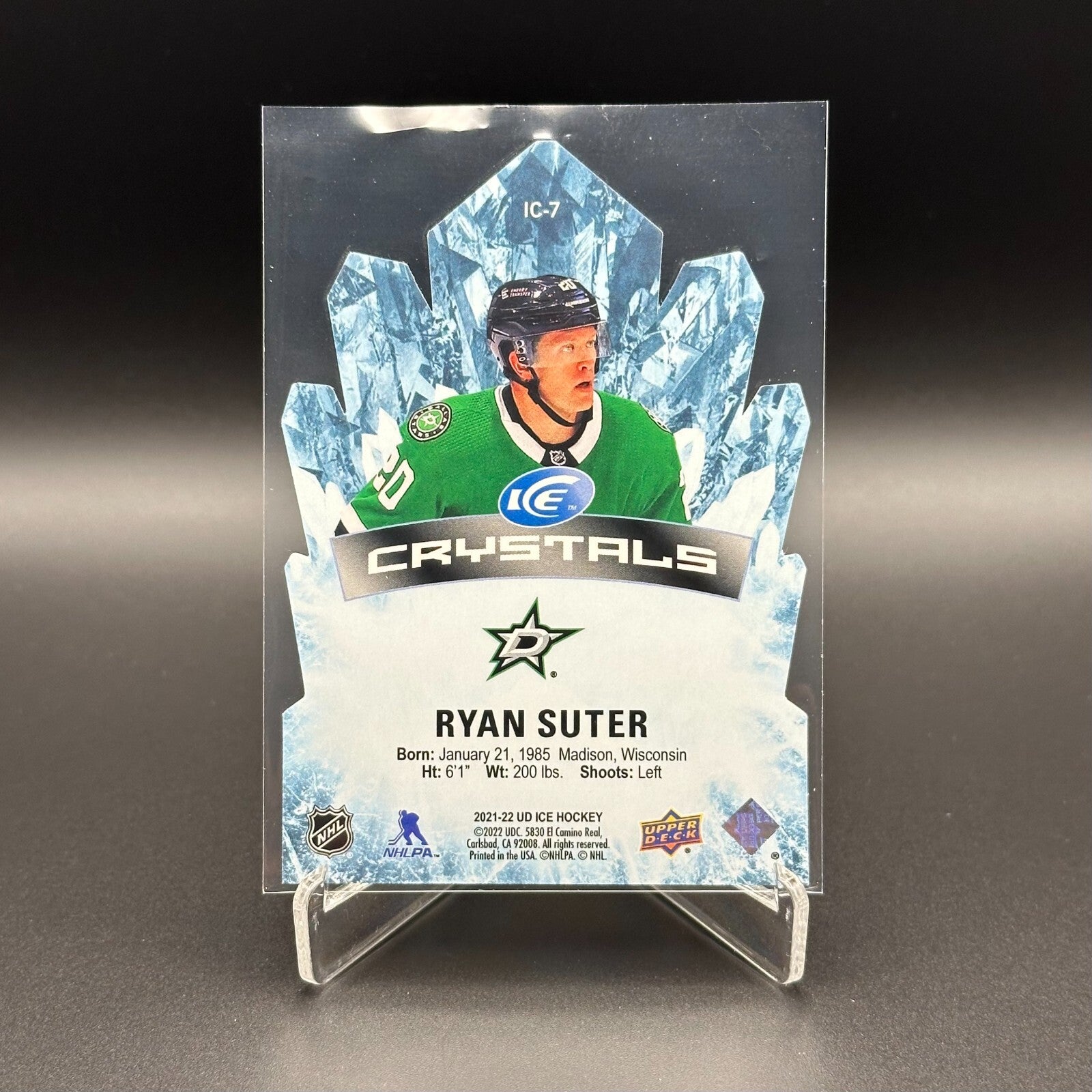 2021-22 UD Ice RYAN SUTER #IC-7 Ice Crystals Die-Cut - Dallas Stars
