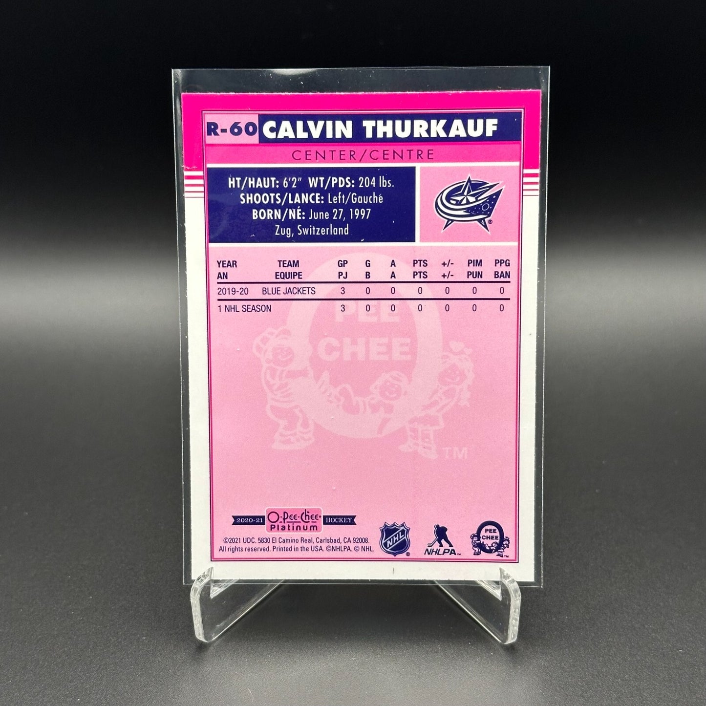 2020-21 O-Pee-Chee Platinum CALVIN THURKAUF #R-60 Marquee Rookie Retro RC