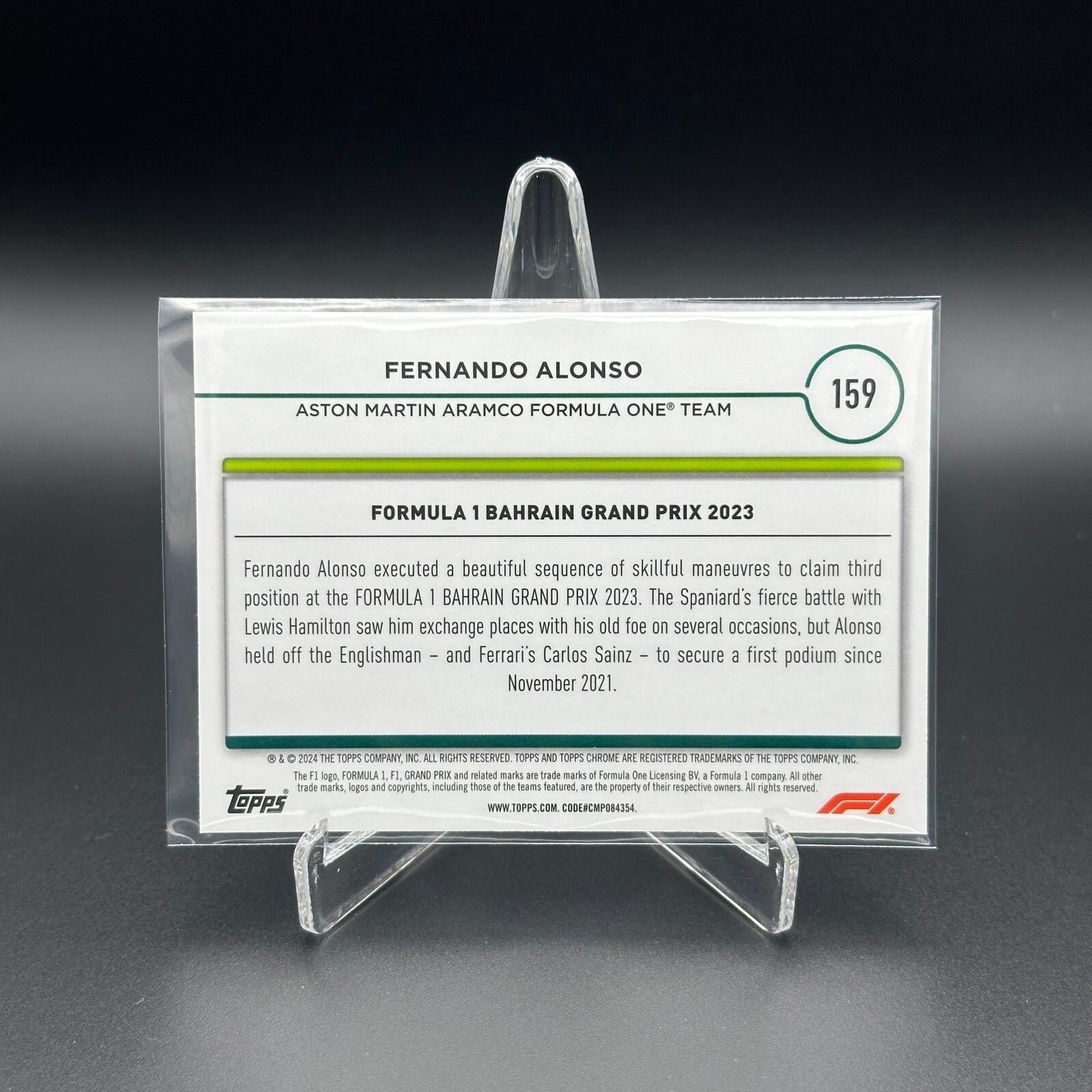 2024 Topps Chrome Formula 1 FERNANDO ALONSO #159 Grand Prix Driver of the Day