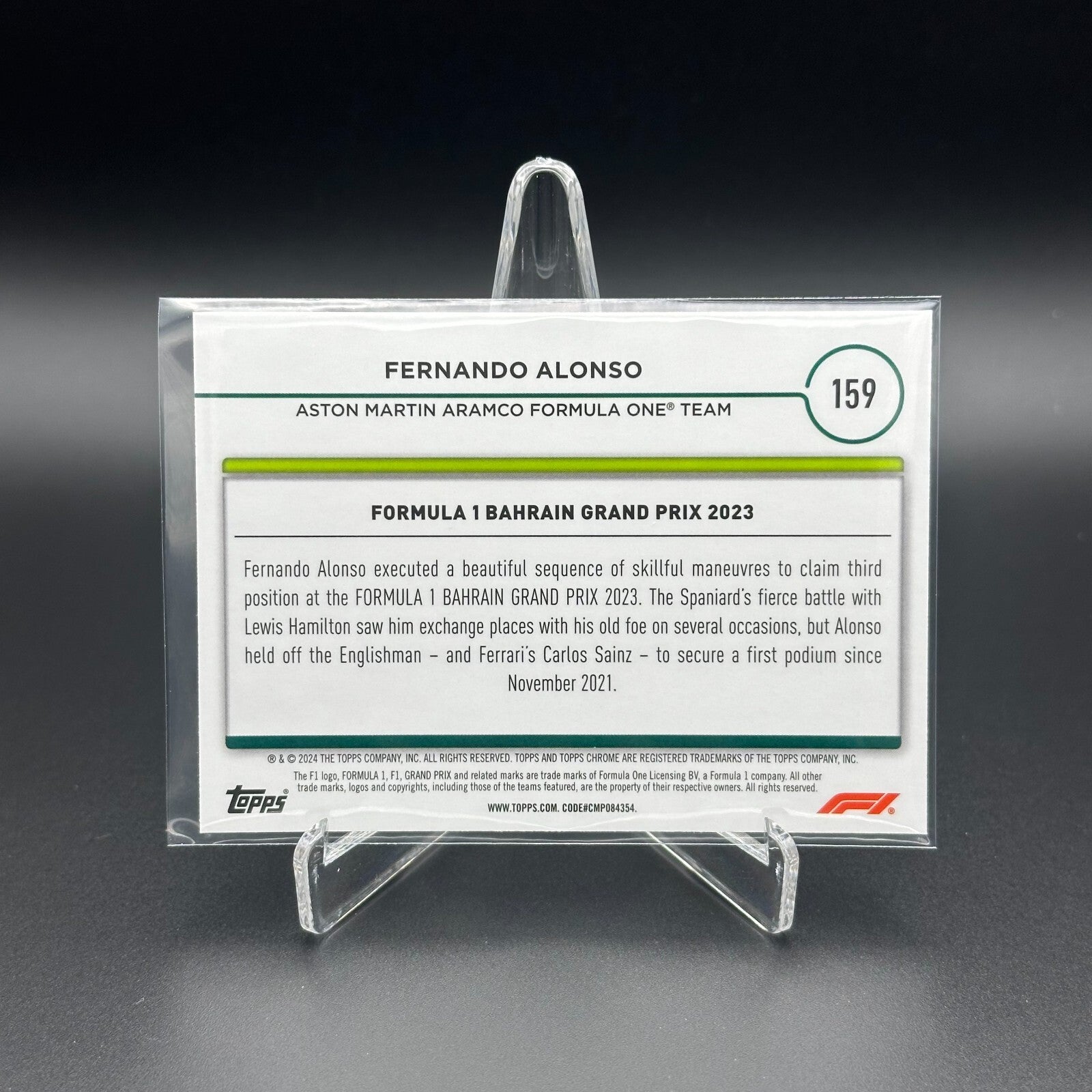 2024 Topps Chrome Formula 1 FERNANDO ALONSO #159 Grand Prix Driver of the Day