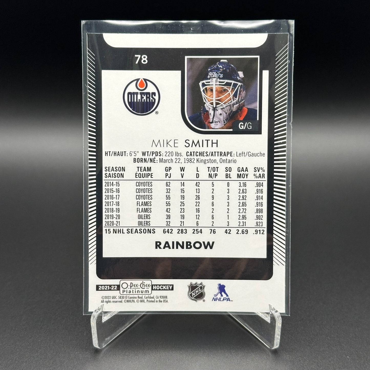 2021-22 O-Pee-Chee Platinum MIKE SMITH #78 Rainbow - Edmonton Oilers