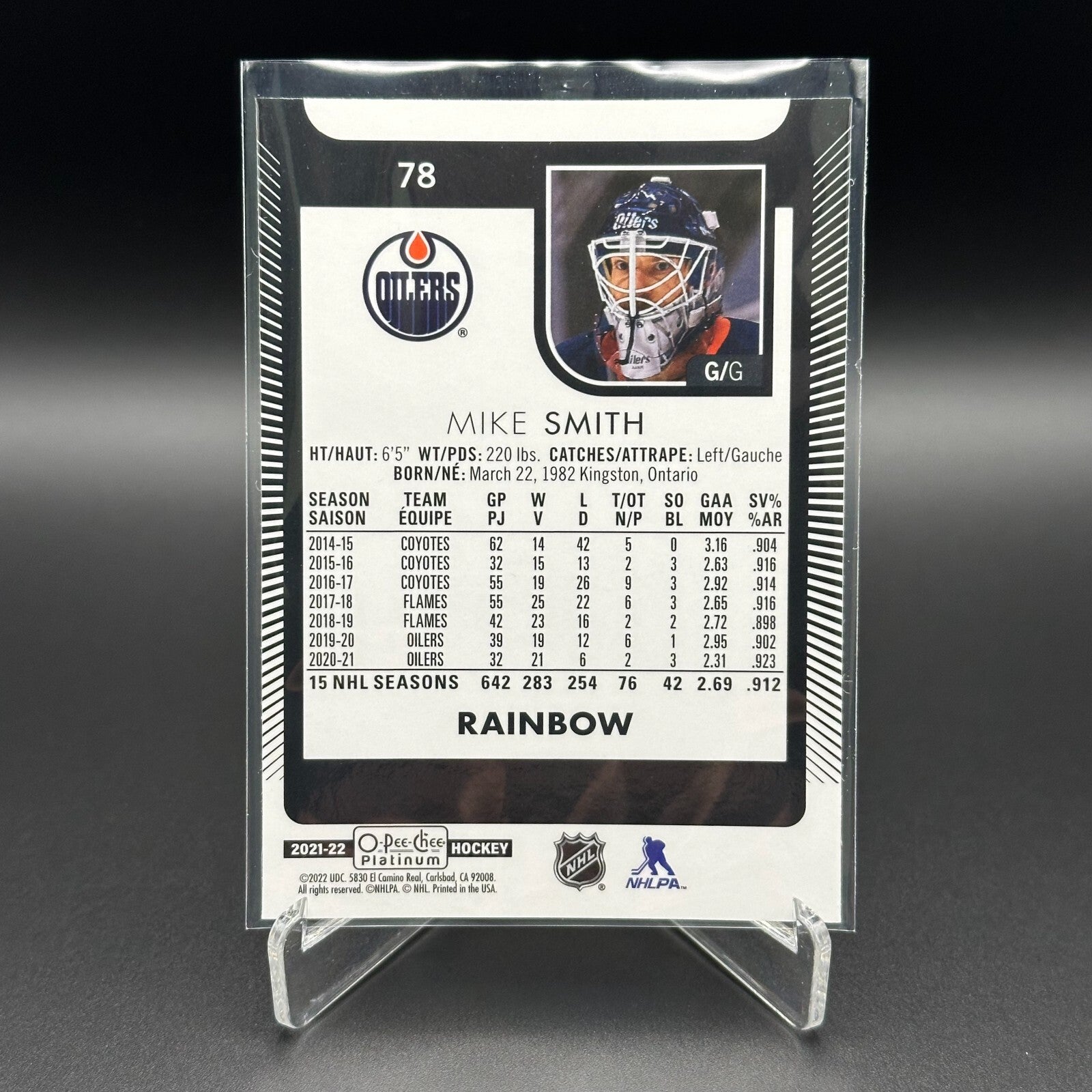 2021-22 O-Pee-Chee Platinum MIKE SMITH #78 Rainbow - Edmonton Oilers