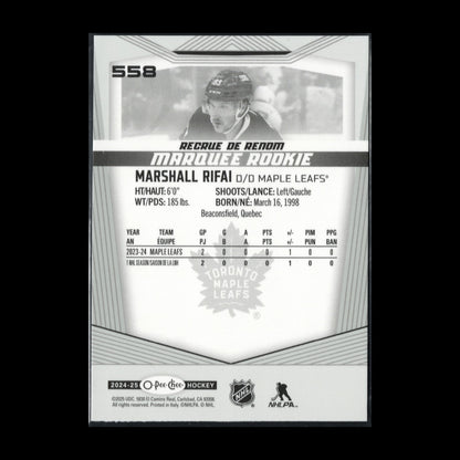 2024-25 O-Pee-Chee MARSHALL RIFAI #558 Marquee Rookie RC