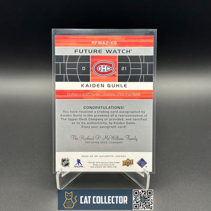 2022-23 SP Authentic KAIDEN GUHLE #RFWA2-KG Retro Future Watch Auto RC /399 Auto