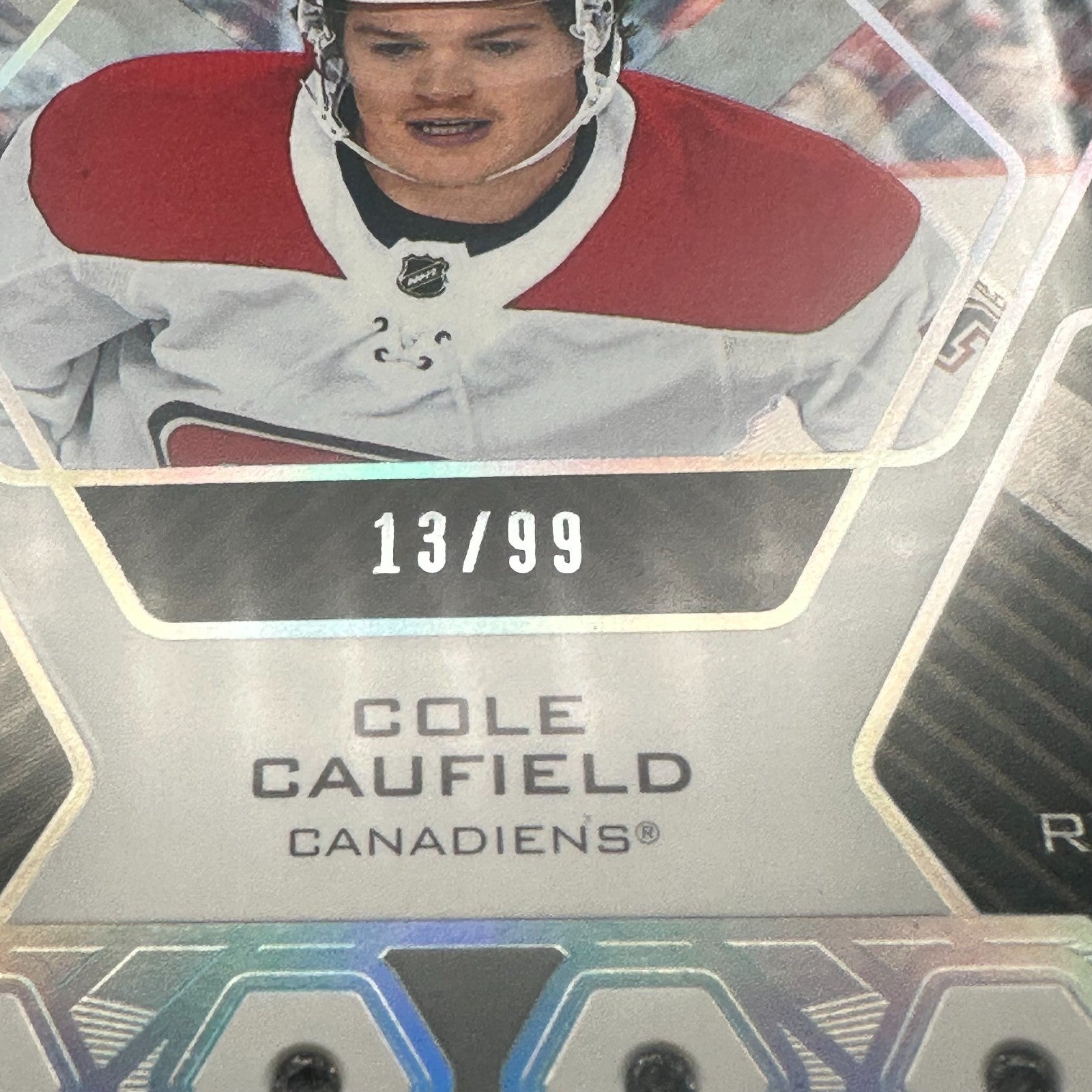 2021-22 Black Diamond COLE CAUFIELD #BDR-CC Diamond Relic Rookie Gems Quad 13/99