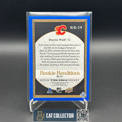 2023-24 UD Trilogy DUSTIN WOLF #RR-19 RC Rookie Renditions Blue 175/499