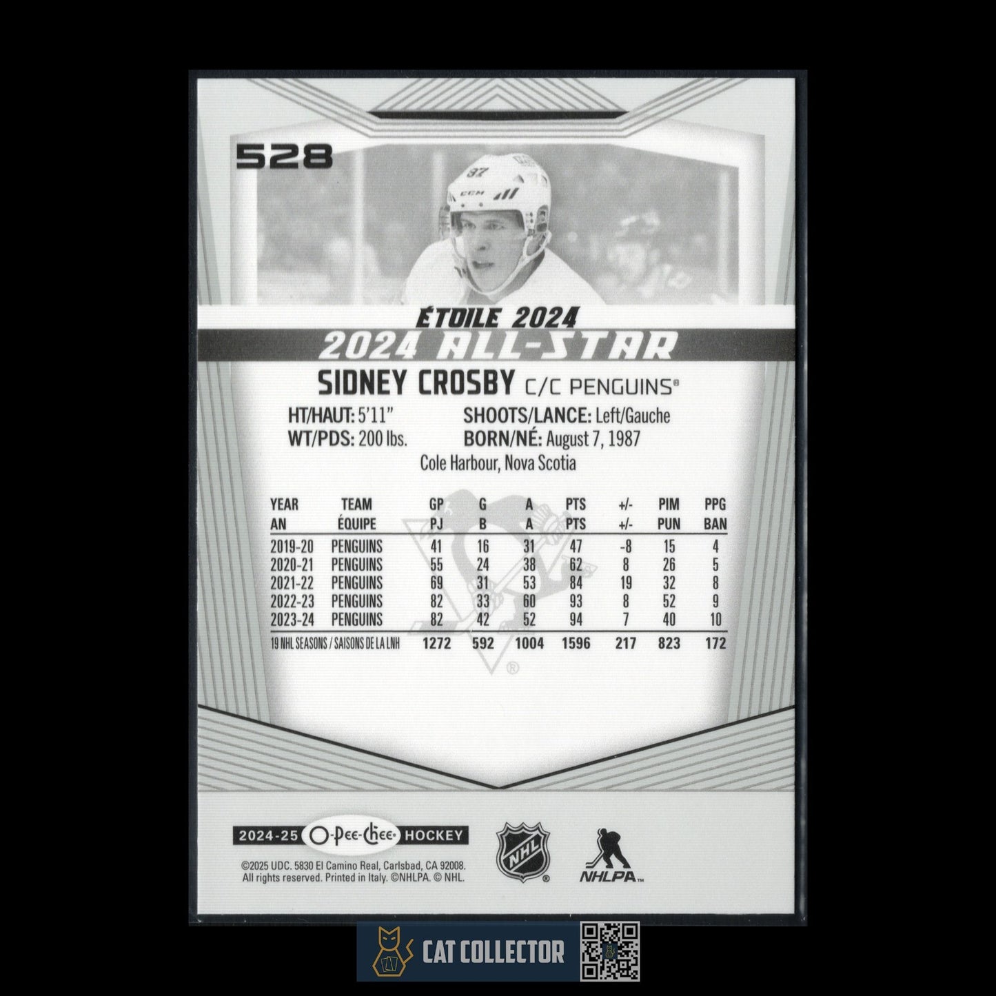 2024-25 O-Pee-Chee Hockey SIDNEY CROSBY #528 2024 All-Star