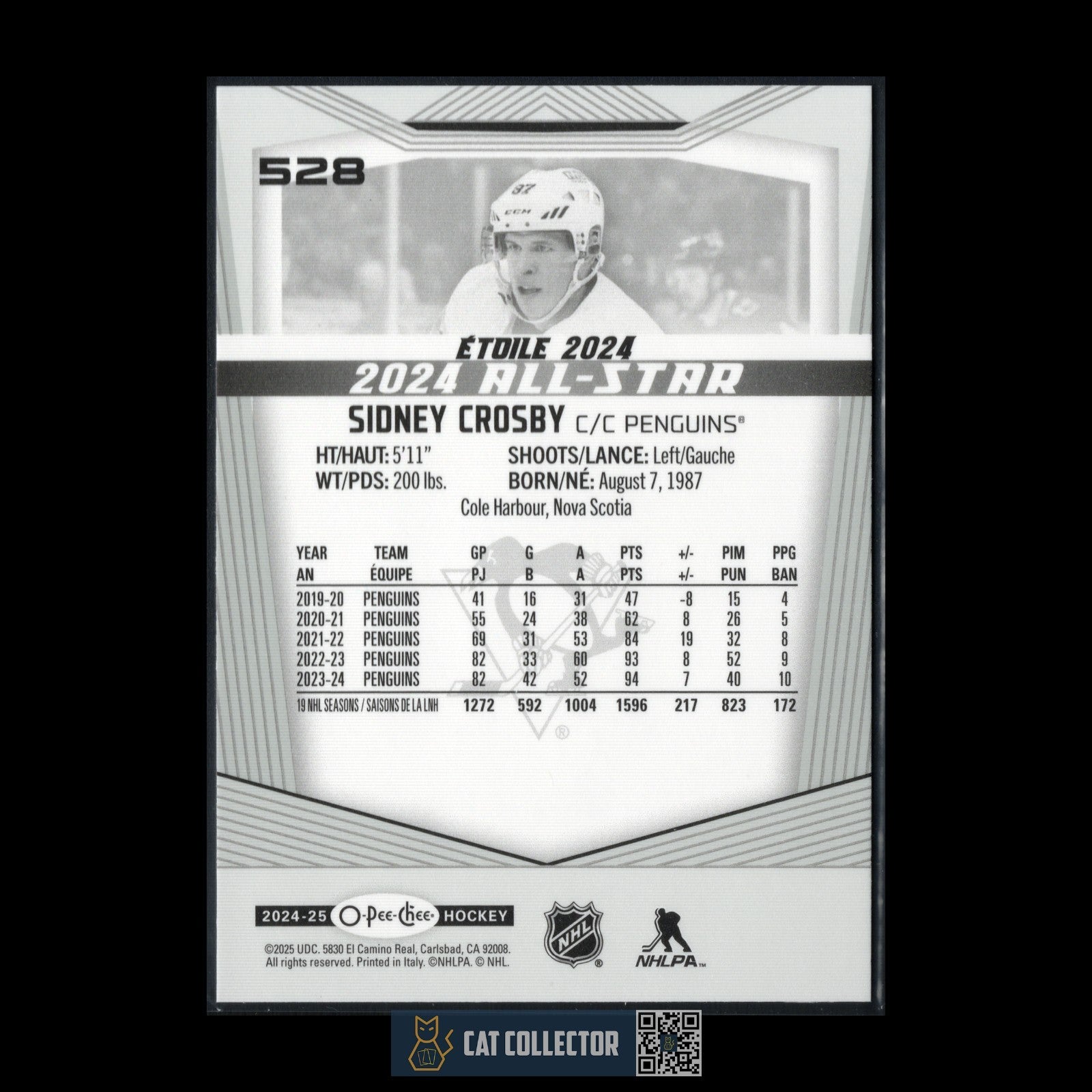 2024-25 O-Pee-Chee Hockey SIDNEY CROSBY #528 2024 All-Star
