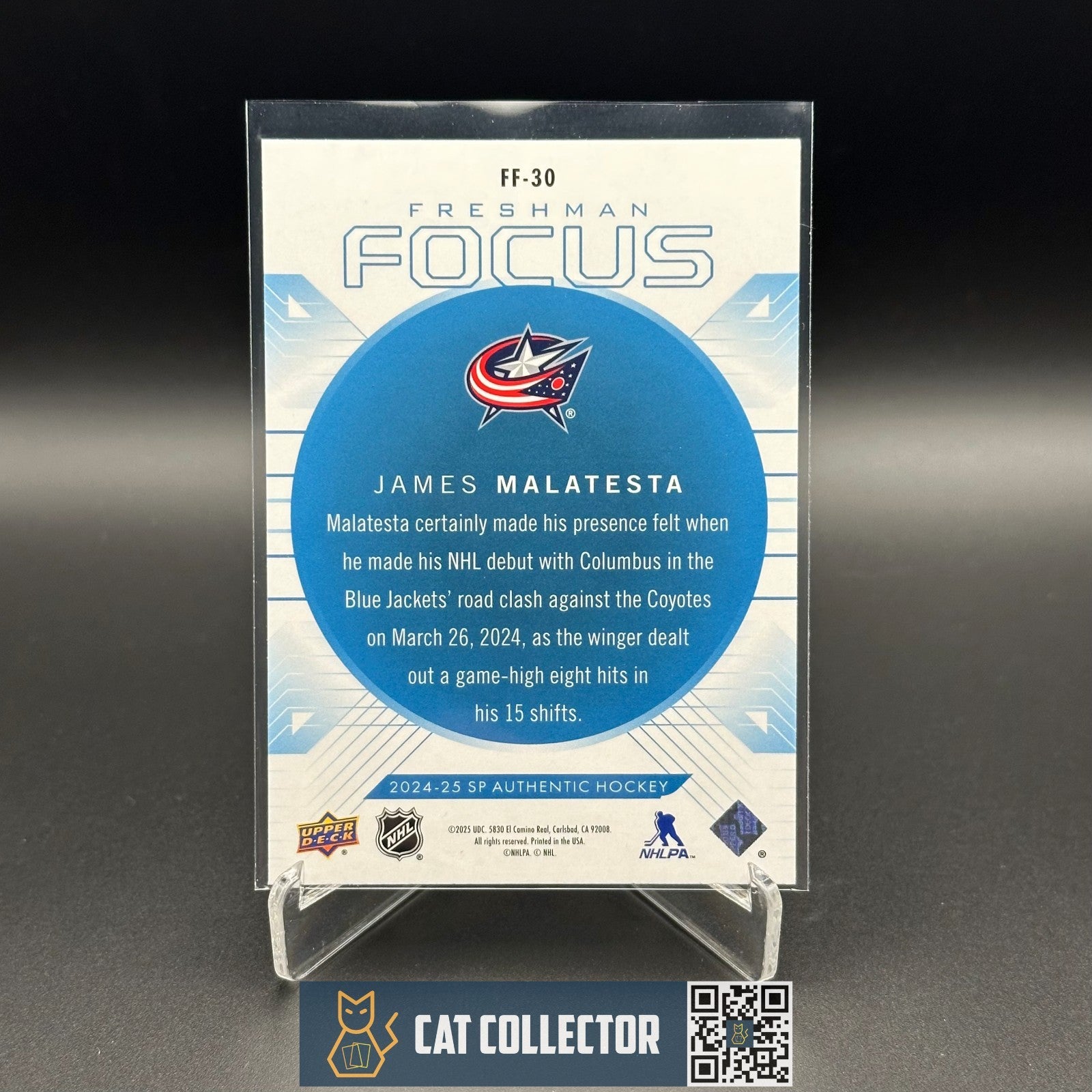 2024-25 UD SP Authentic JAMES MALATESTA #FF-30 Freshman Focus Blue
