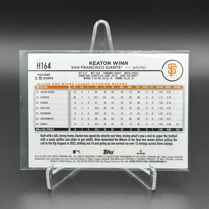 2024 Topps Holiday KEATON WINN #H164 RC - San Francisco Giants