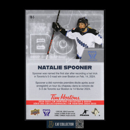 2024-25 UD Tim Hortons NATALIE SPOONER #TB-5 PWHL Take a Bow
