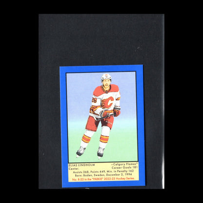 2022-23 UD Parkhurst Champions ELIAS LINDHOLM #R-22 Retro Parkie mini Blue