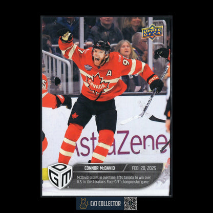 2024-25 UD 4 Nations Face-Off Game Dated Moments CONNOR MCDAVID #20 Team Canada