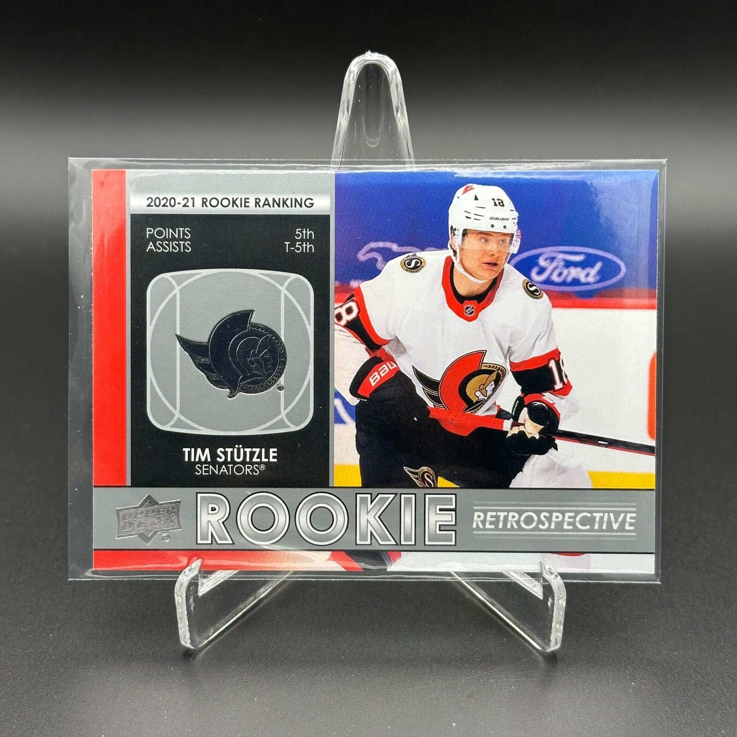 2021-22 UD Series 1 TIM STUTZLE #RR-17 Rookie Retrospective RC - Ottawa Senators