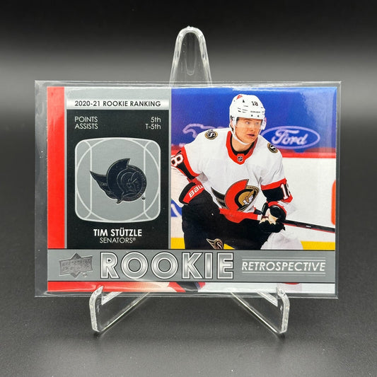 2021-22 UD Series 1 TIM STUTZLE #RR-17 Rookie Retrospective RC - Ottawa Senators