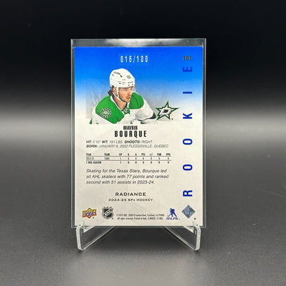 2024-25 UD SPx MAVRIK BOURQUE #101 Radiance Rookie RC /100 - Dallas Stars