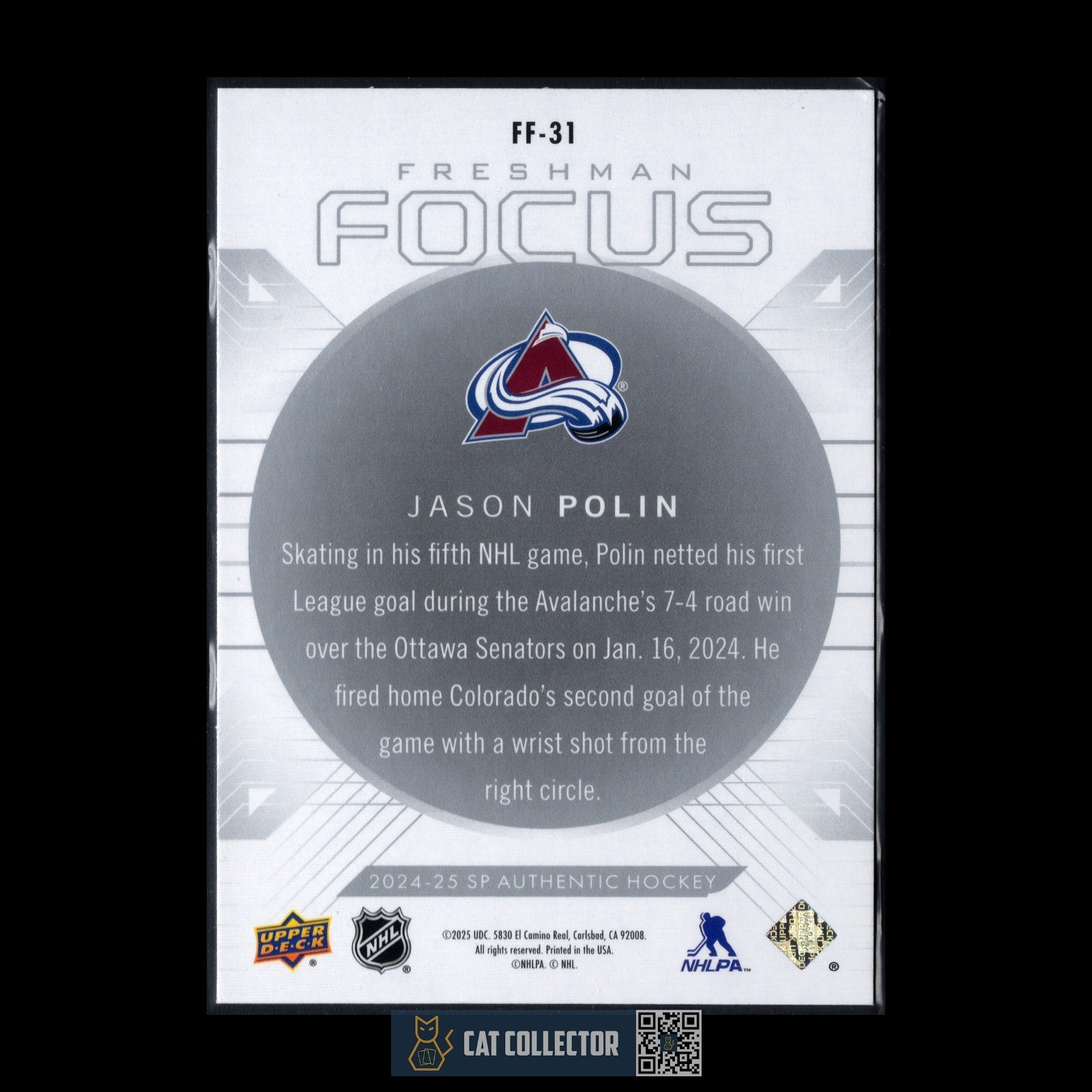 2024-25 UD SP Authentic JASON POLIN #FF-31 Freshman Focus