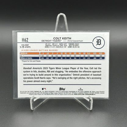 2024 Topps Holiday COLT KEITH #H62 RC - Detroit Tigers
